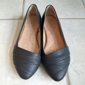 Sonoma Black Leather Flats Size 8